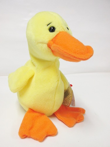 Quackers™<b>RARE, MADE in INDONESIA<br> Duck - Ty-Beanie Baby<br>(Click on picture-FULL DETAILS)